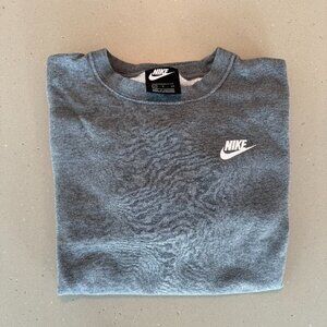 Nike Women's Sportswear Club Fleece Crewneck Oversized Sweatshirt Grey Small